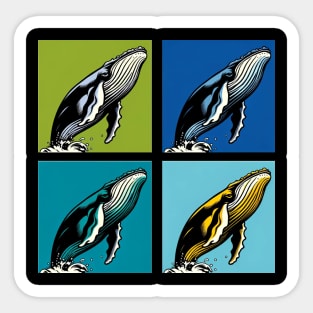 Vibrant Ocean Spectacle: Pop Art Whale Extravaganza Sticker